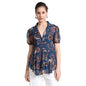 Toochki Navy Blue Georgette Paisley Flared Printed high Low Style Western Summer wear top for Womens in Latest Trending Style G
