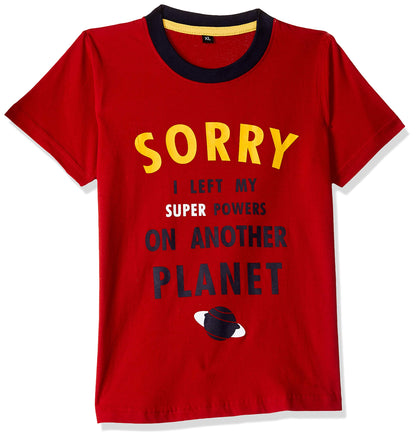 T2F Boys Cotton Printed Regular Fit T-Shirt (Pack of 5)