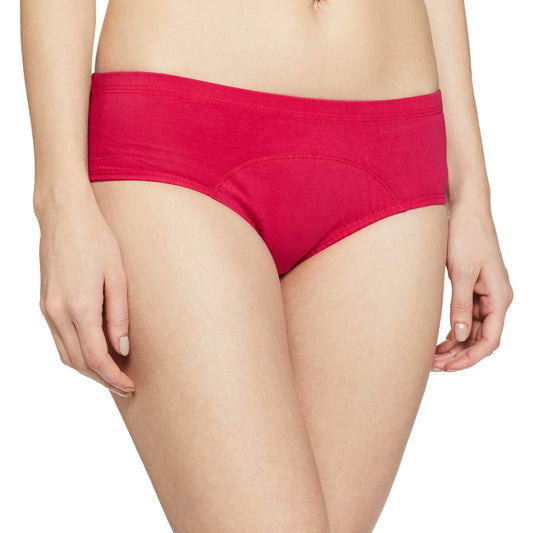 Clovia Womens Cotton Medium Waist Outer Elastic Hipster Panty (Pn2300P14_Pink_3XL)