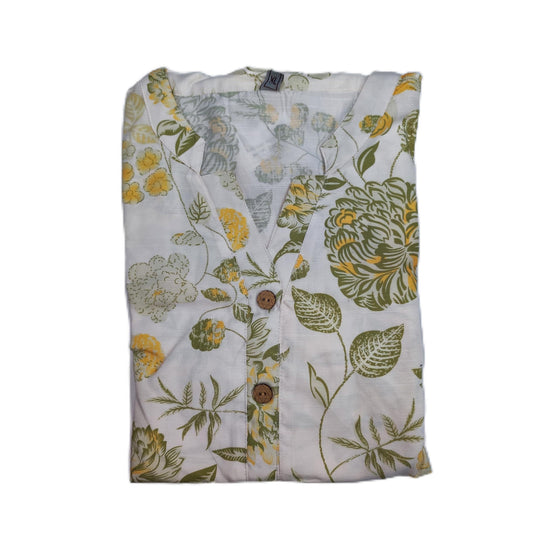 Yashika Womens Latest Printed Cotton Blend Straight Kurta and Palazzo Pant Set (0M) (AZ-YS-OG1-KS2160-M_Green