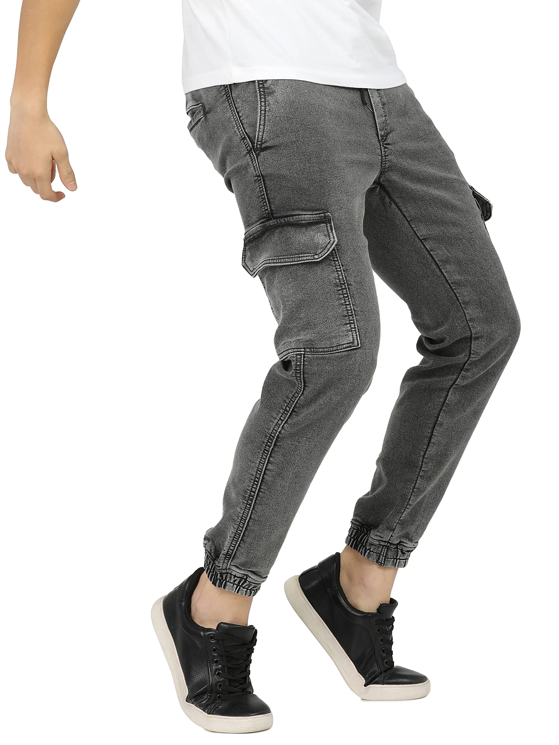 Ketch Men Grey Jogger Fit Jeans