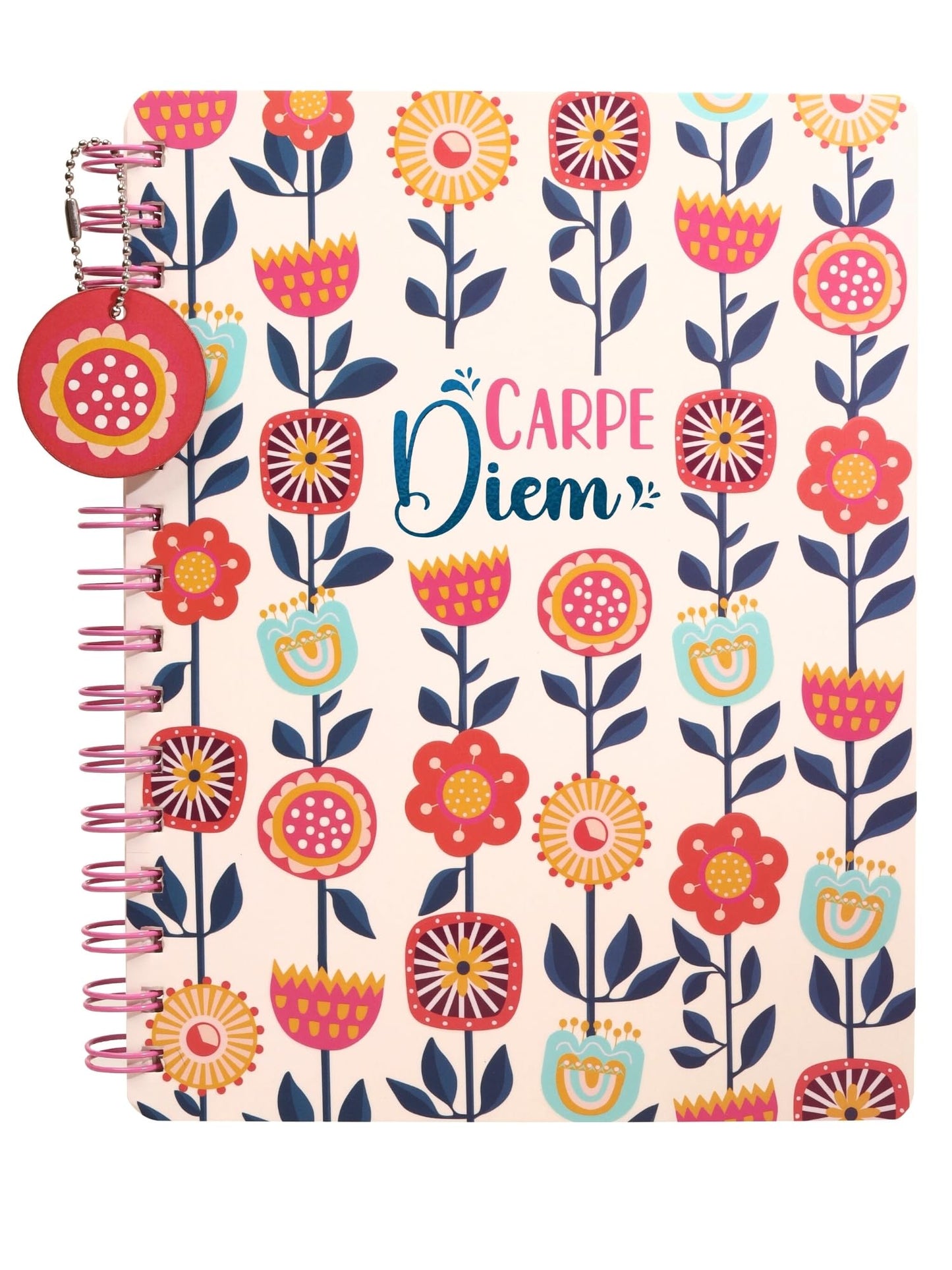 Doodle Hardbound Spiral Notebook Diary With Bookmark Dangler And 100+ Stickers | B5 | 160 Undated Ruled Pages | 80 Gsm Acid Free