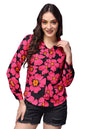 POPWINGS Printed Full-Sleeves Regular-Fit Polyester Printed Shirt for Women Stylish Western Casual Wear