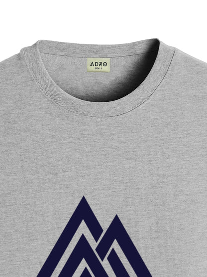 ADRO Triangle Mens Printed T-Shirt (RNR-M-TKT-GR_Grey)