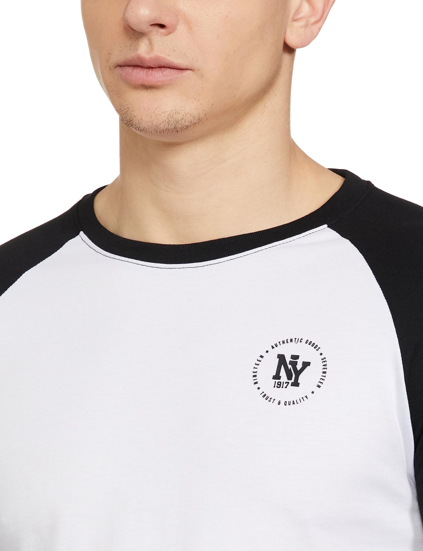 The Indian Garage Co Men Slim Fit Graphic Print Round Neck Tshirt White