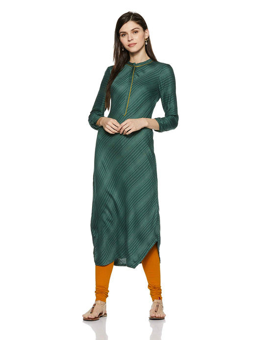 Aurelia Women's Cotton Asymmetrical Hemline Kurta