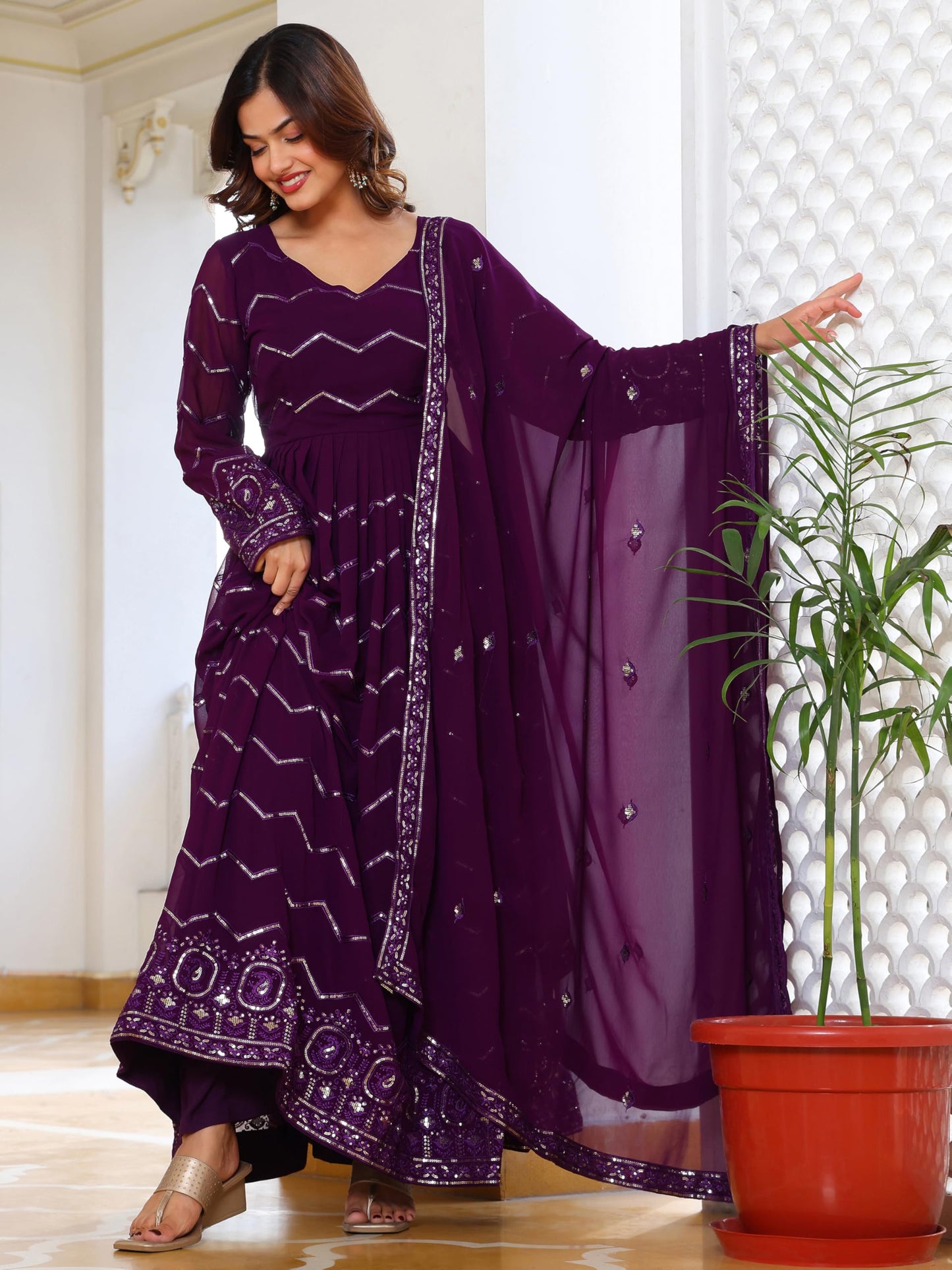Fashion Basket Georgette Anarkali Kurta For Women