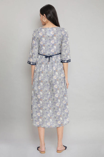 Aurelia WomenS Stonewash Grey Cotton Gathered Dress