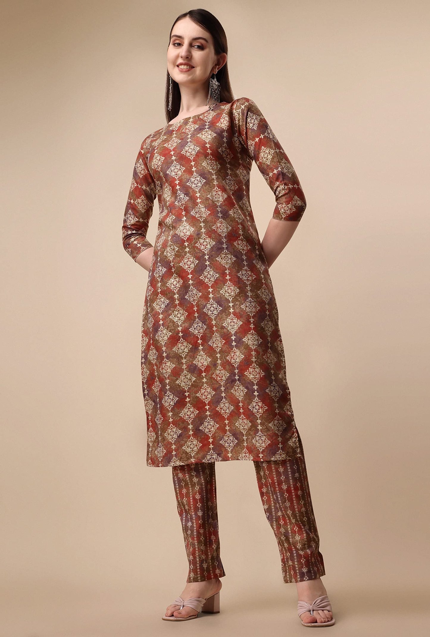 Fashion Basket Womens Cotton Printed Kurta Set (FB-ES-E6023)