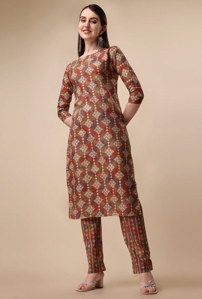 Fashion Basket Womens Cotton Printed Kurta Set (FB-ES-E6023)