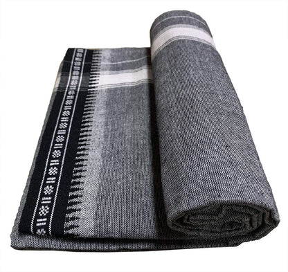 Prakasam Cotton Mens Colour Thalapathi Border Single Dhoti/Size1.28X2.00 Mtrs/Combo Pack Of 2 Dhoties