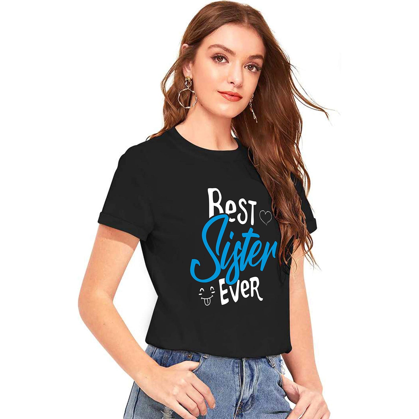 Uniplanet Store WomenS Cotton Blend T Shirt With Graphic Pattern Round Neck Half Sleeves Regular Fit And Standard Length