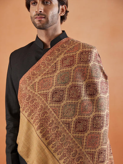 Pashmoda Men Shabnam Jamawar Shawl (Size: 101x203 Cm)