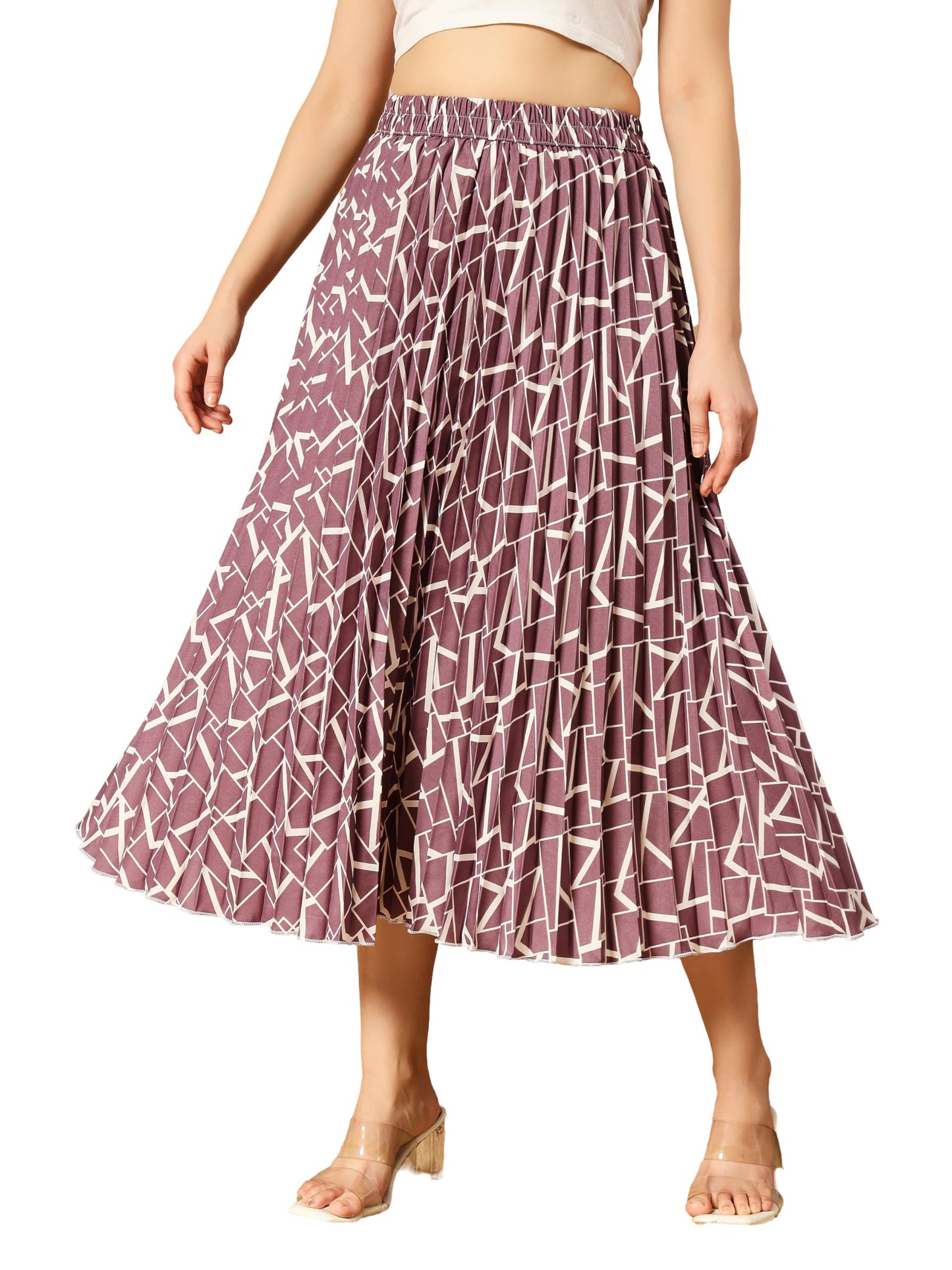 Kzully Crepe Western Skirt Purple