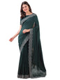 Dhyey Fashion WomenS Chiffon Saree With Unstitched Blouse Piece With Stone Work And Sparkle | Sari For Women Chiffon Saree | Sp