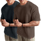 SHODOX Mens Solid Dotted Unique Design Oversized Tshirt for Men - Round Neck Loose Fit Drop Shoulder Mens T-Shirt (Pack of 2)