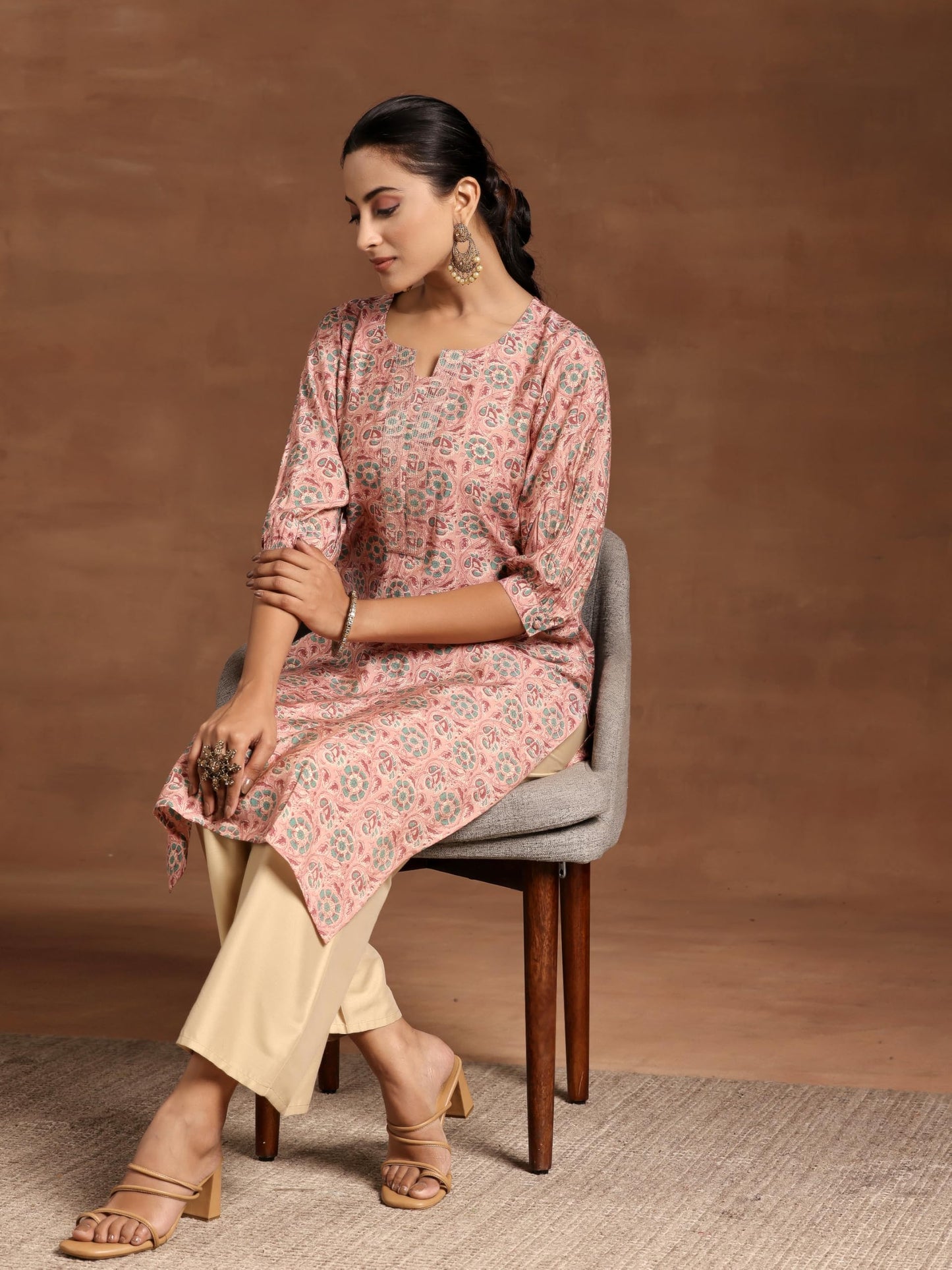 Libas WomenS Silk Regular Kurta (29219_Pink