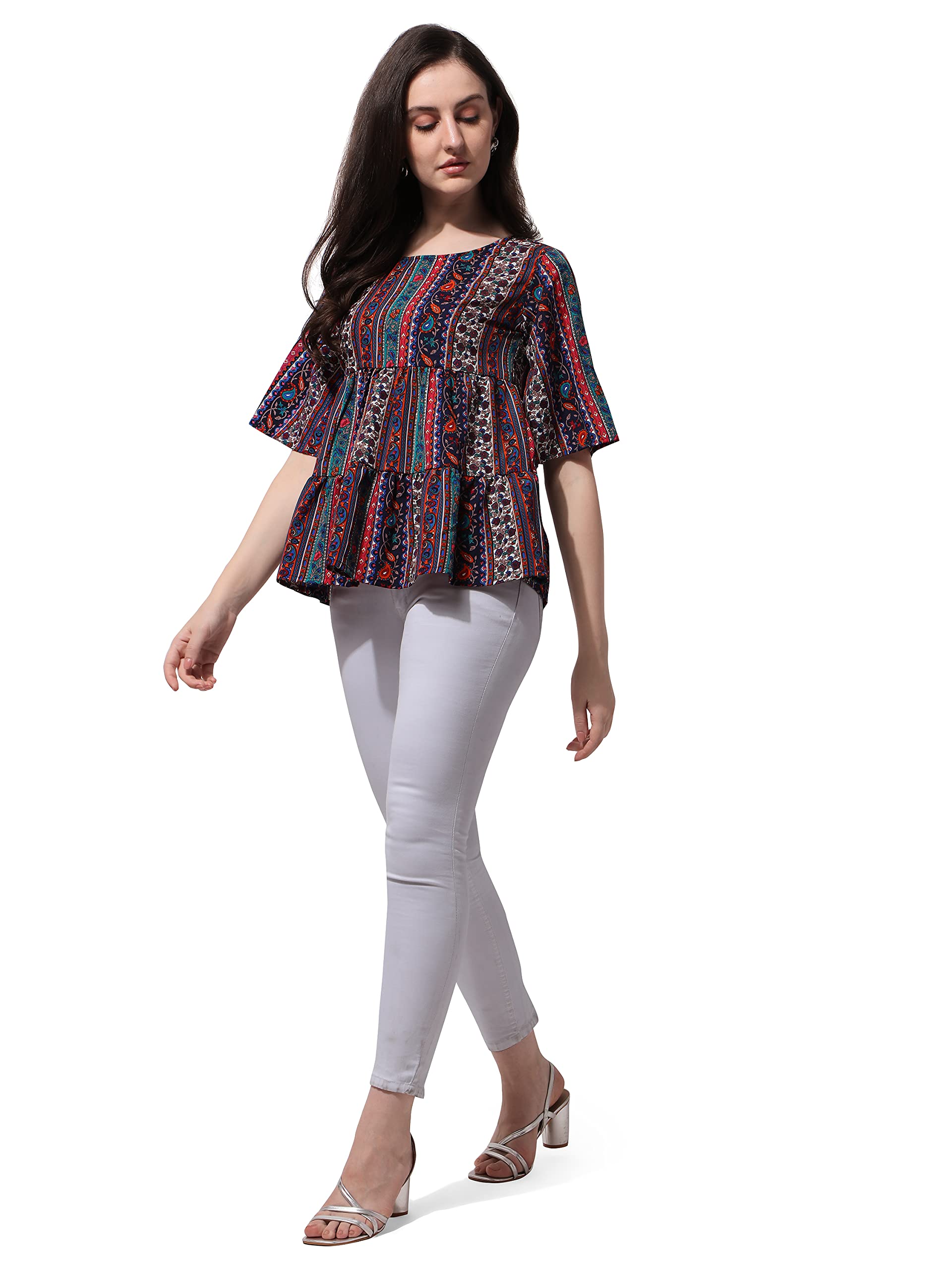 OOMPH! Peplum Tops for Women, Multi - mt375