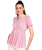 POPWINGS Wrinkle Shimmer Peplum Tops for Women | Peplum Tops for Women Half Sleeves V-Neck Top for Women | Stylish Tops for Wome