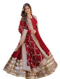 Fashion Basket WomenS Red Georgette Solid Anarkali Dress