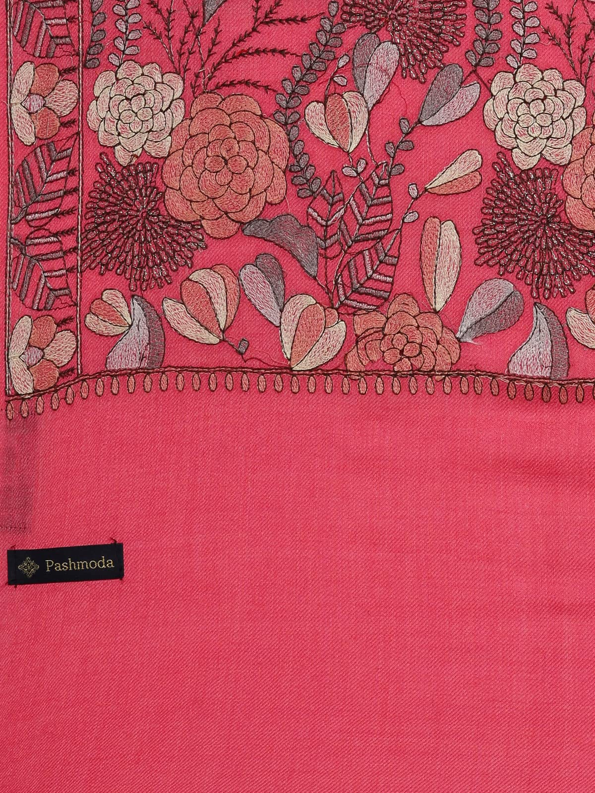 Pashmoda Women Bahaar Pure Wool Aari Embroidered Shawl (Size : 101X203 CM)