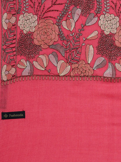 Pashmoda Women Bahaar Pure Wool Aari Embroidered Shawl (Size : 101X203 CM)