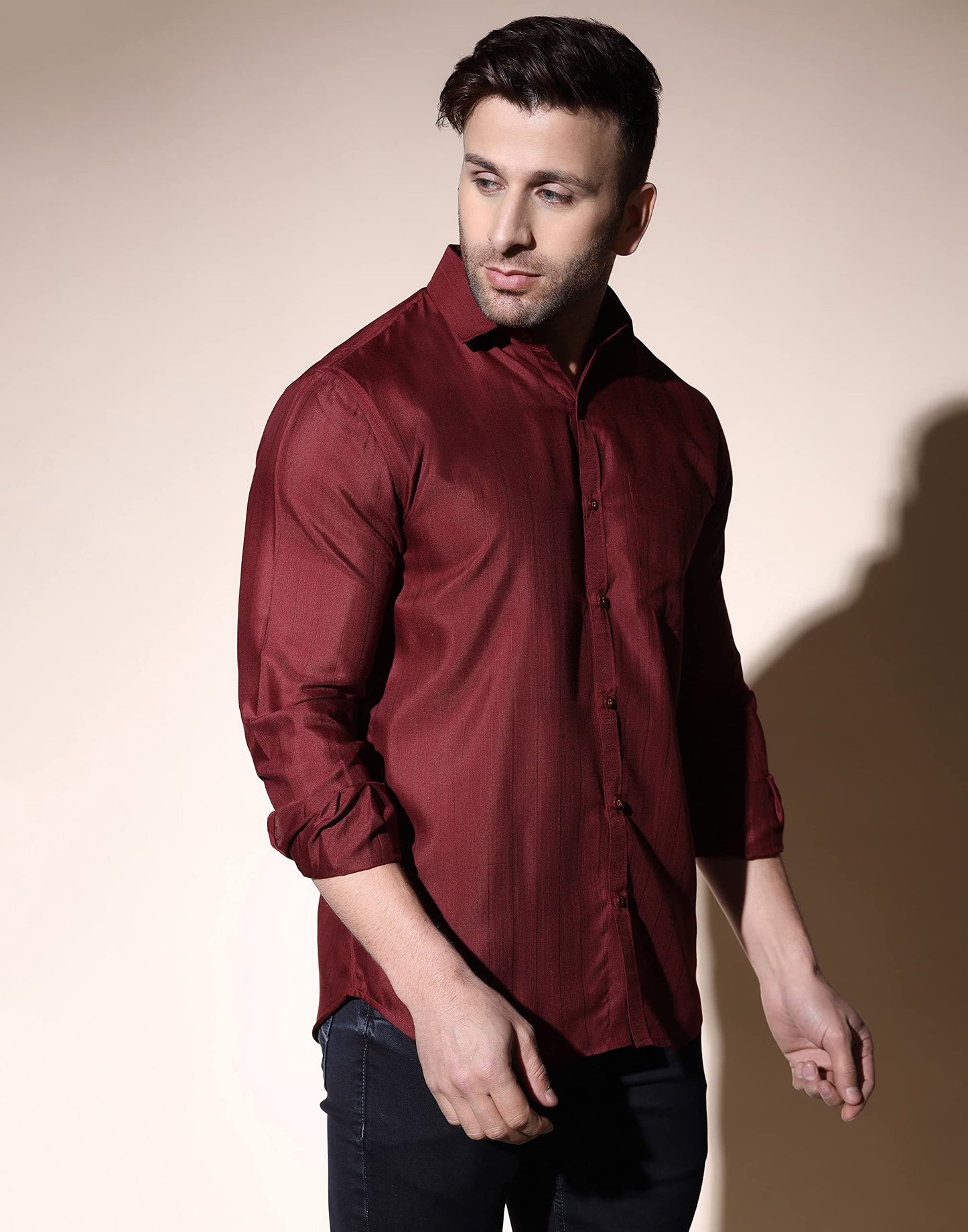 Leriya Fashion Shirts For Men | Cotton Blend Regular Fit Solid | Spread Coller Full Sleeve | Men Shirt Formal For Office | Outin