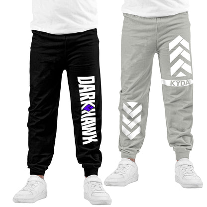 Kyda Kids Boys Cotton Printed Track Pants (Pack Of 2)