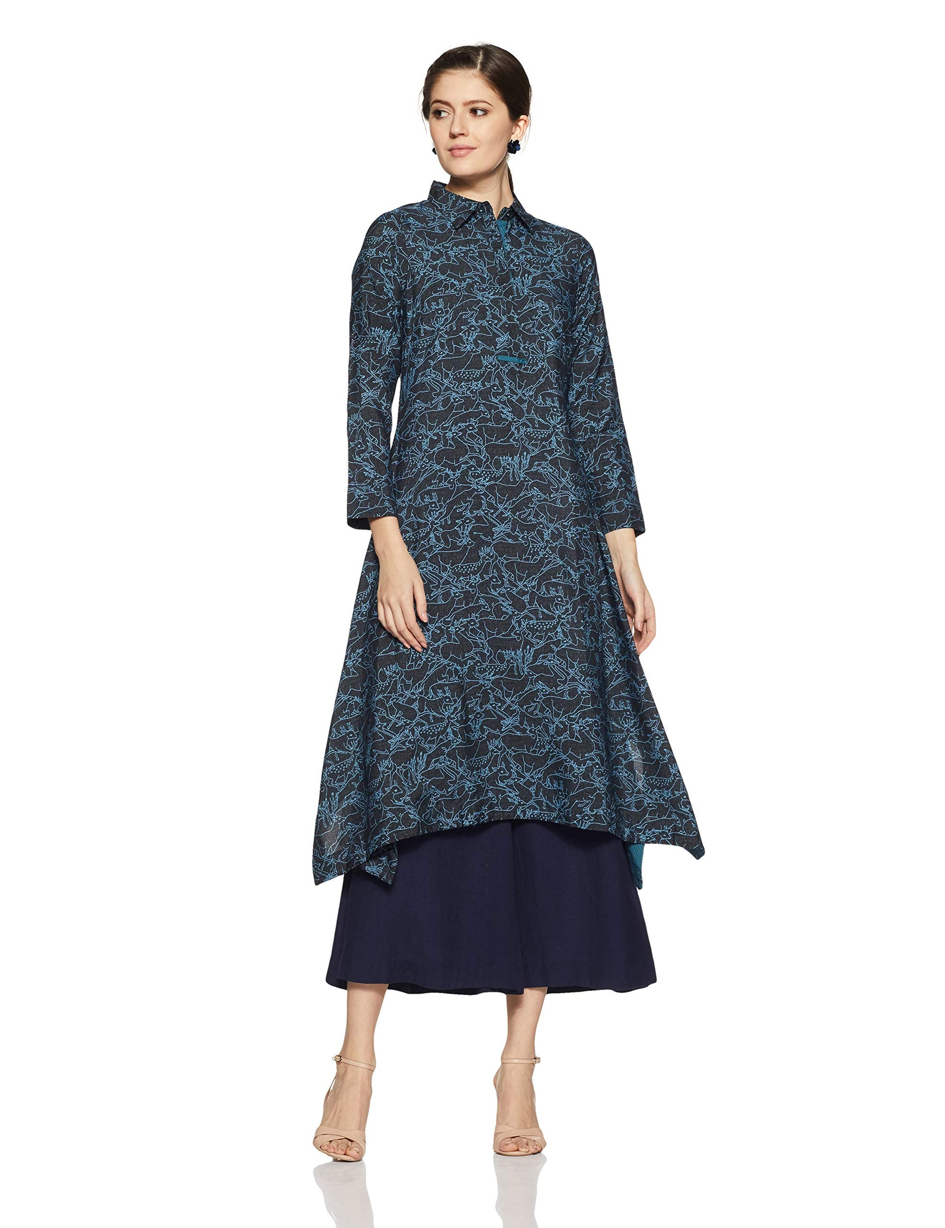 W for Woman Women's Asymmetrical Hemline Kurta