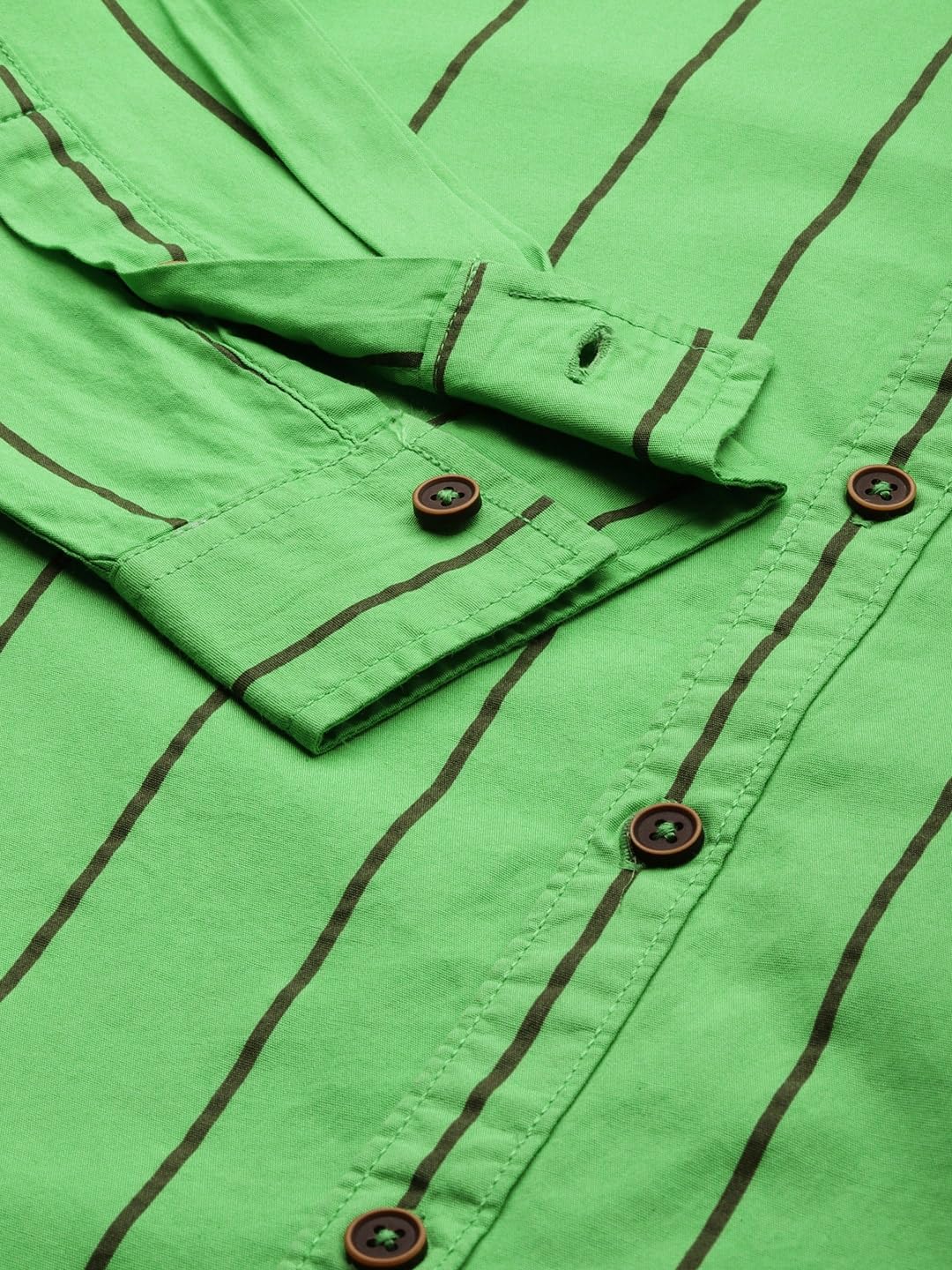 The Indian Garage Co Men Green Printed Slim Fit Cotton Casual Shirt