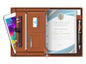 FEDUS Document File Folder Certificate Foolscap Size(Bigger Than A4 Size)4 Ring File Folder for Document Leatherette Document Ho