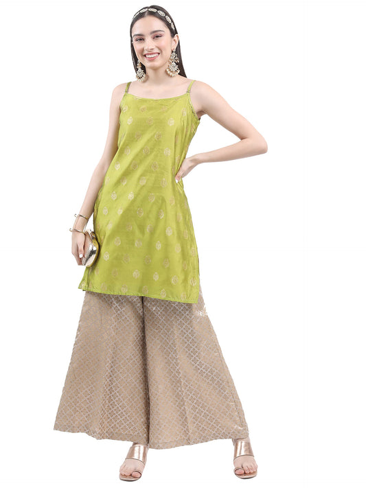 KETCH Women Regular Fit Self Design Sleeveless Kurta