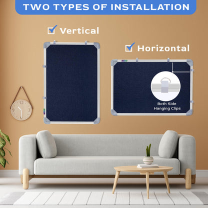 Eduway 2X3 Feet Small Pin Up Board/Notice Board/Bulletin Board/Soft Board/Display Board With High Resilience Foam Fabric For Sch