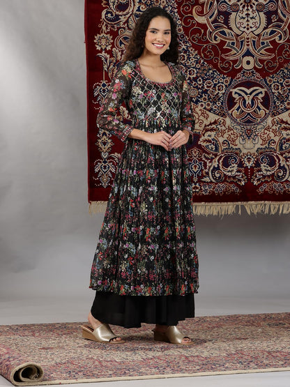 Aurelia WomenS Floral Printed Flared Kurta Set With Palazzos And Dupatta For Women