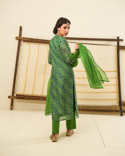 GoSriKi Women's Georgette Printed Straight Embroidered Kurta with Pant & Dupatta (RUPKLA
