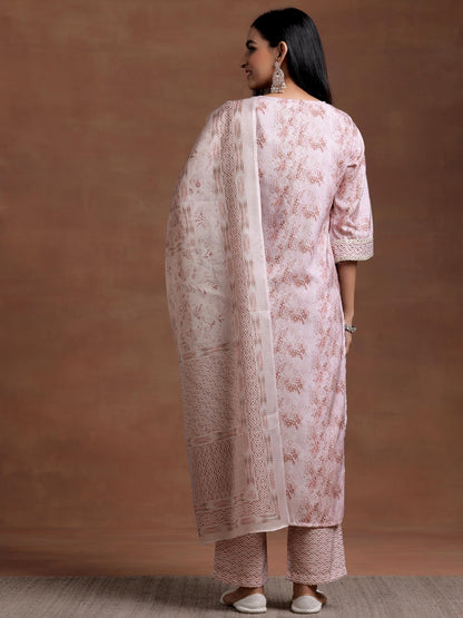 Libas WomenS Cotton Blend Kurta Set (35377_Beige