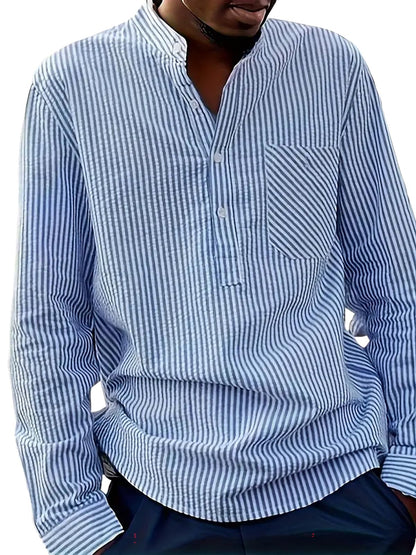 Noble Monk MenS Regular Fit Striped Shirt |Full Sleeves |Collar Shirts | Casual Shirt