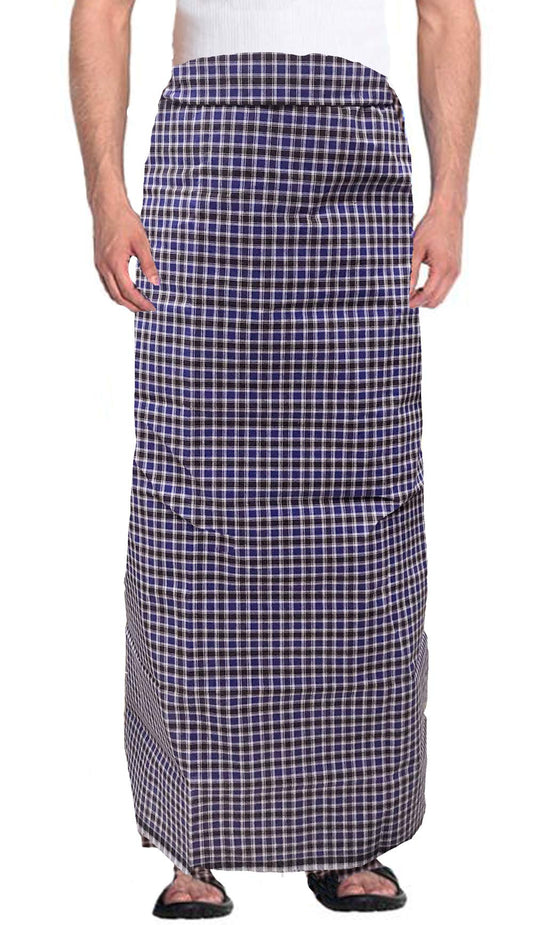 Weavers Villa Mens 100% Cotton Multicolored Unstiched Lungi (2 Mtrs) - Pack of 1