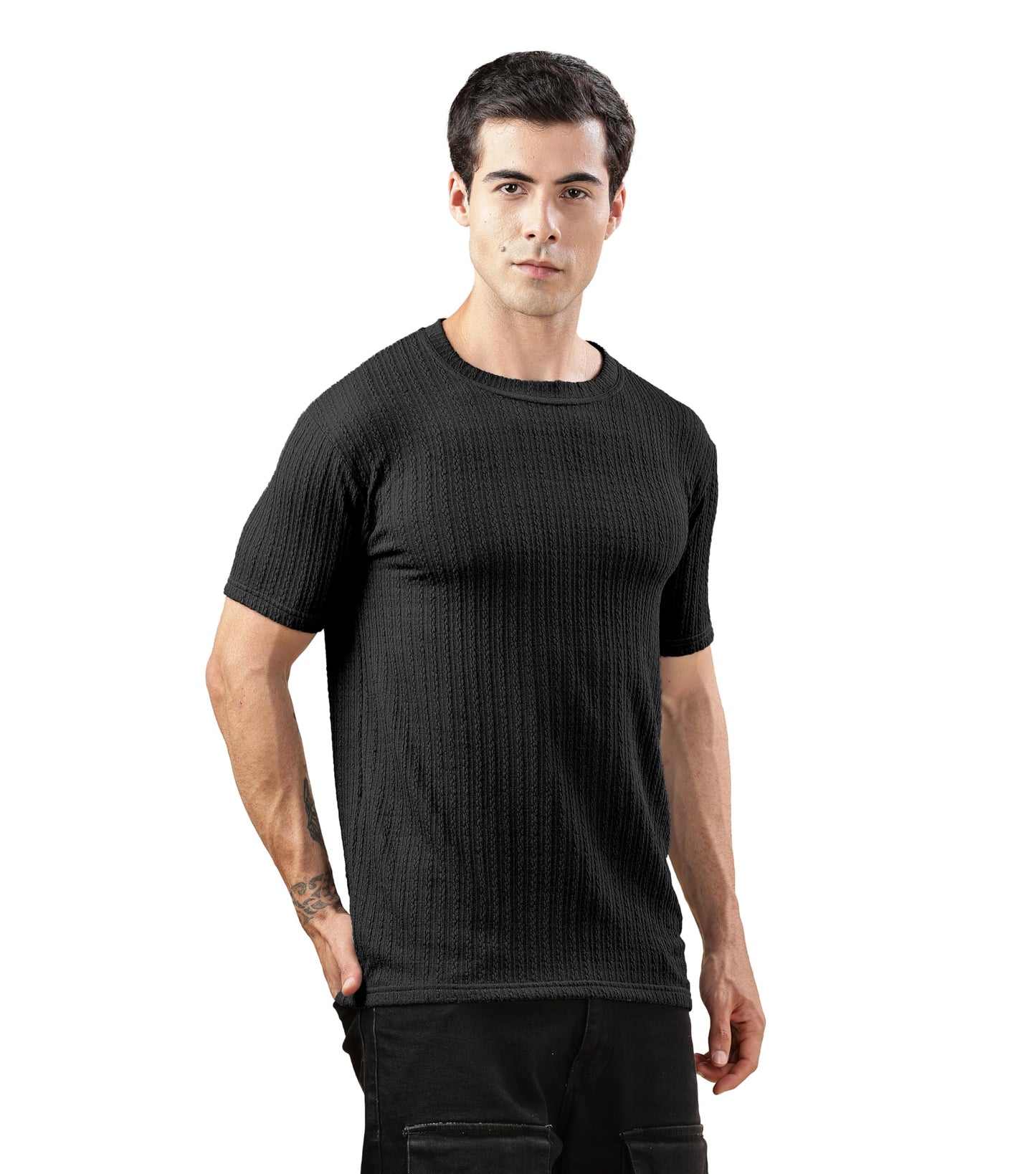 SHODOX Mens Polycotton Regular Fit Half Sleeve Solid Round Neck Tshirt for Men (Pack of 1)