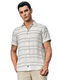 Thomas Scott Mens | Stripes | Short Sleeve | Spread Collar | Premium Polycoton Material | Slim Fit | Casual | Shirts for Men(TS