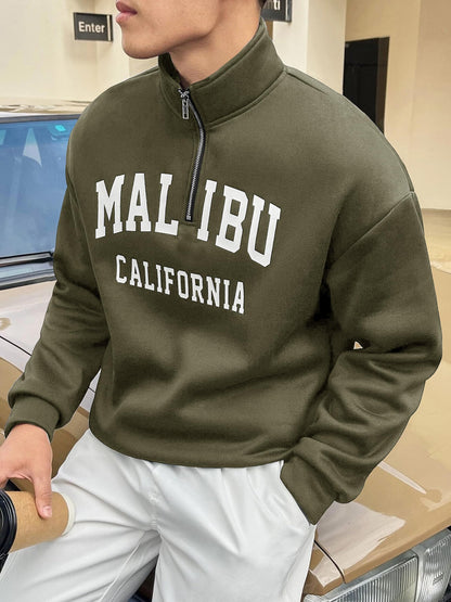 Noble Monk MenS Relax Fit Sweatshirts | Drop Shoulder High Neck Zipper | Long Sleeve Sweatshirts For Men