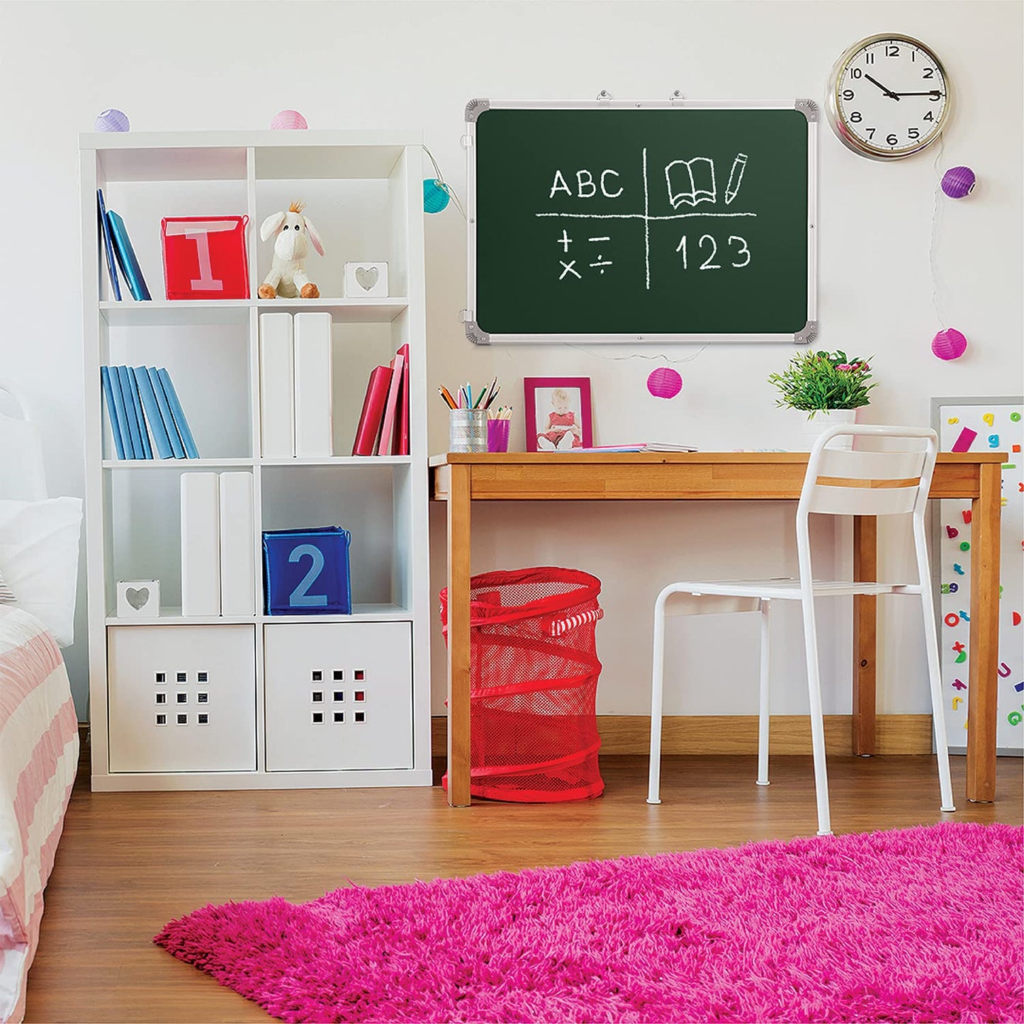 Eduway 1.5X2 Feet Kunj Non-Magnetic Double-Sided White Board And Chalkboard Combo With 1 Marker And 1 Duster | Ideal Use For Hom