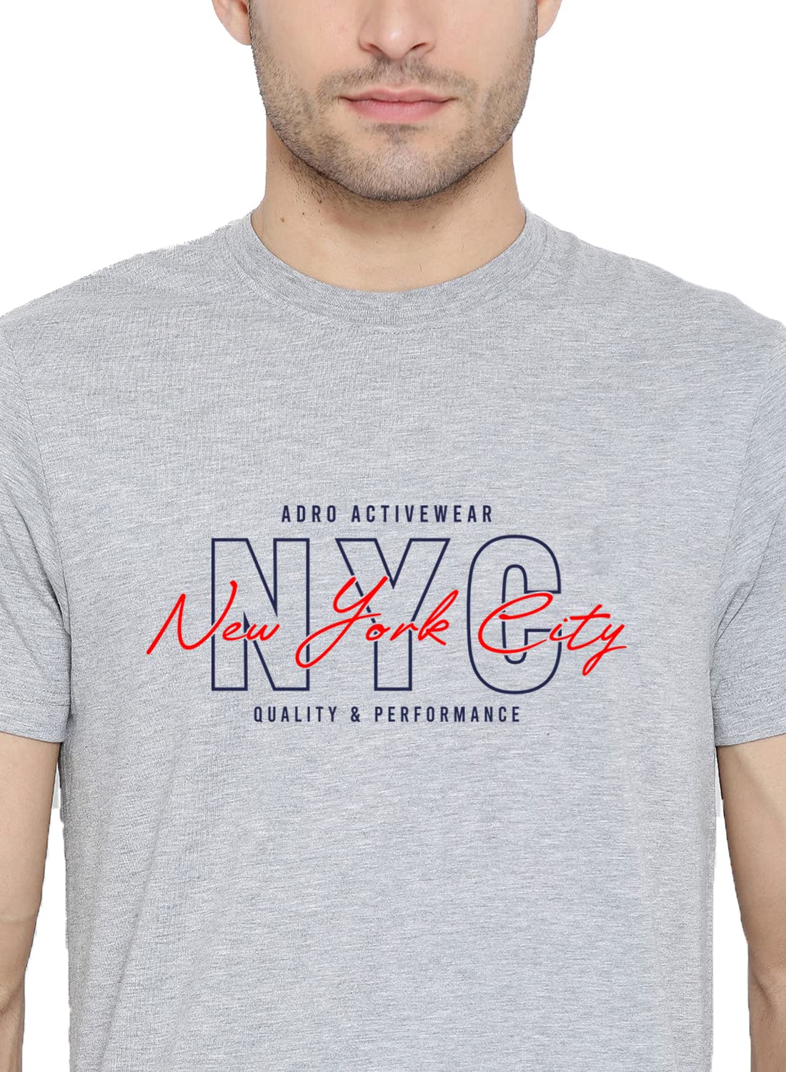 ADRO Mens NYC Cotton T-Shirt (RN22-03-NYC-GR_Grey)