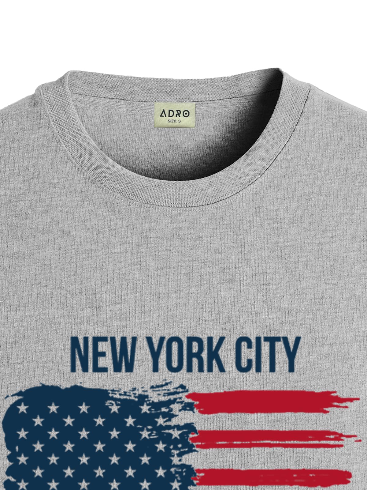 ADRO USA American Flag Printed Cotton T-Shirts for Men (R22-M-NWW-GR_Grey)