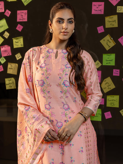 Libas Womens Printed Silk Blend Straight Kurta With Salwar And Dupatta