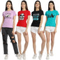 Preneum Womens Cotton Regular Fit Latest Graphic Stylish Printed Short Sleeves Casual T-Shirt || Trendy Design & Stylish (Pack