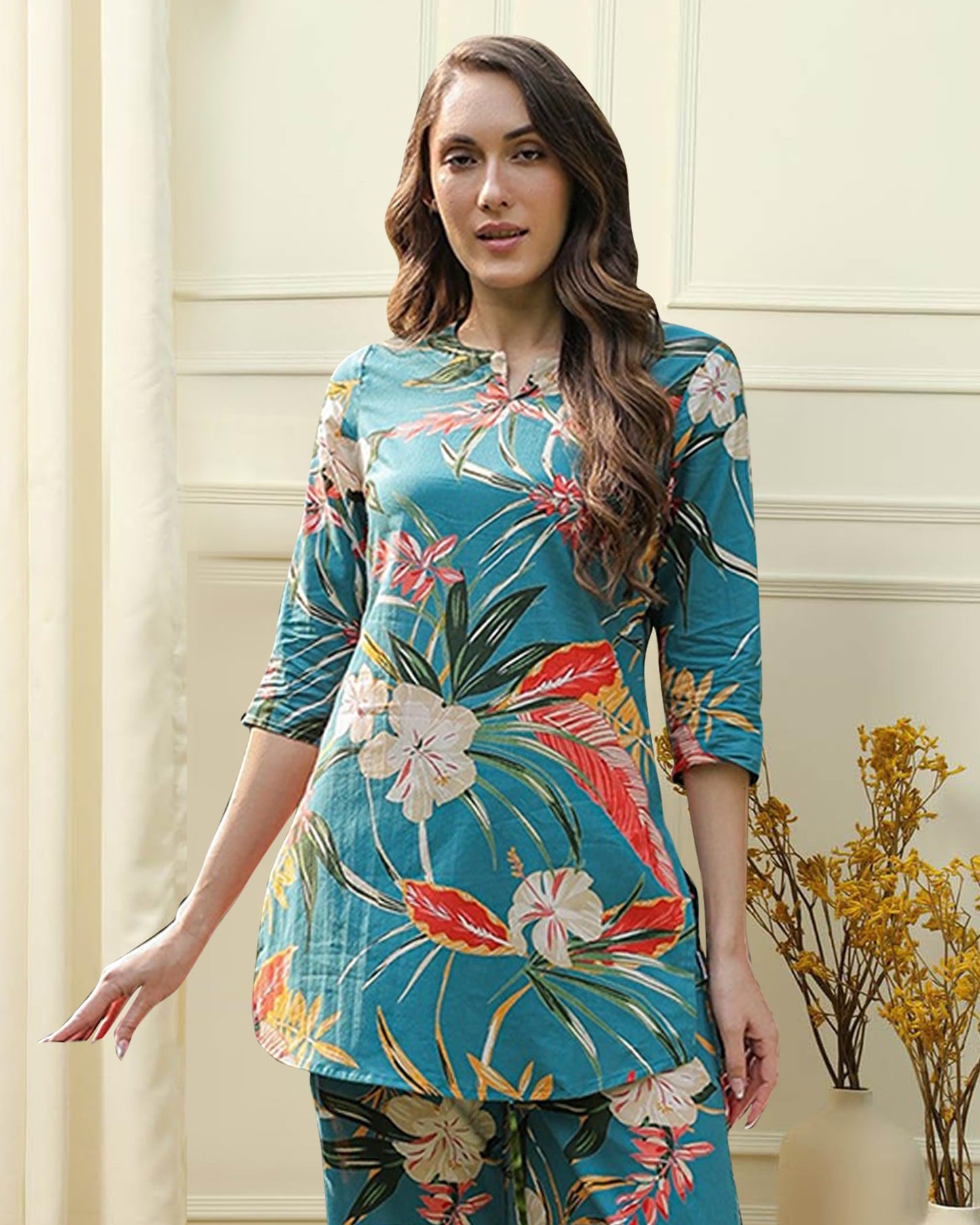 I Enterprise WomenS Cotton Tunic Knee-Length Dress (Y1_Inco-044_Multicolor7