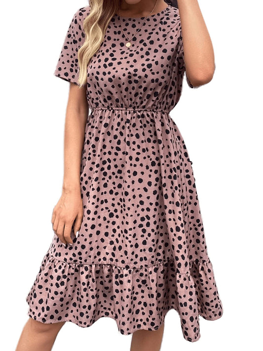 Tagas Women'S Knee-Length Dress (Op-3215-Dusty Pink-M_Pink_M)