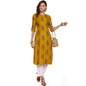 ANNI DESIGNER Women's Rayon Straight Kurta (Yellow)