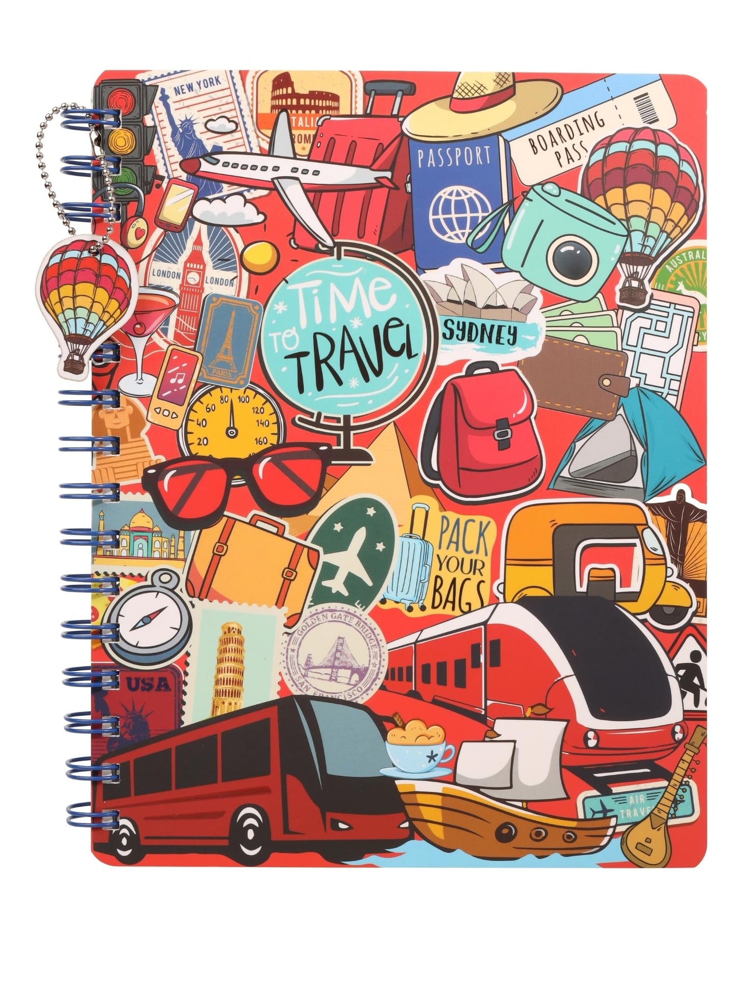DOODLE B5 Hardcover Wiro/Spiral Notebook for Note Taking with Theme Based Dangler | 160 Undated Ruled Pages | 80gsm Acid Free Pa